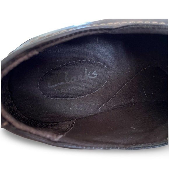 Clarks Brown Leather Bendables Casual Shoes - Picture 3 of 6